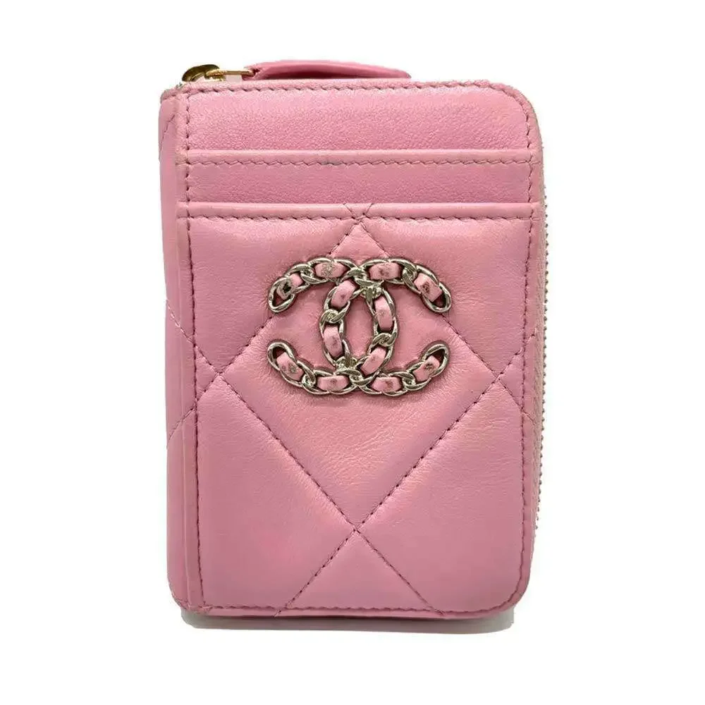 CHANEL Authentic Pink Lambskin Leather Wallet - Picture 1 of 4